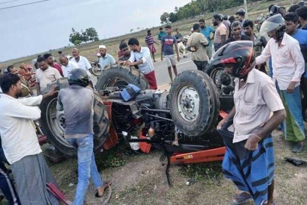 உழவு இயந்திரத்துடன் கனரக வாகனம் மோதி விபத்து - ஒருவர் பலி! 